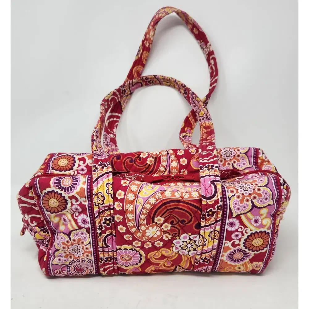Vera Bradley Raspberry Fizz Rare Retired Quilted Shoulder Bag Mini Duffle Y2K